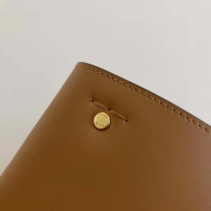 Fendi Women Way Medium Made of Camellia-Colored Leather Bag-Brown