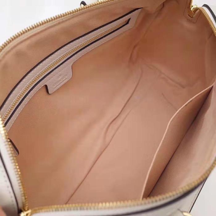 Gucci GG Women Ophidia Medium Top Handle Bag in White Leather