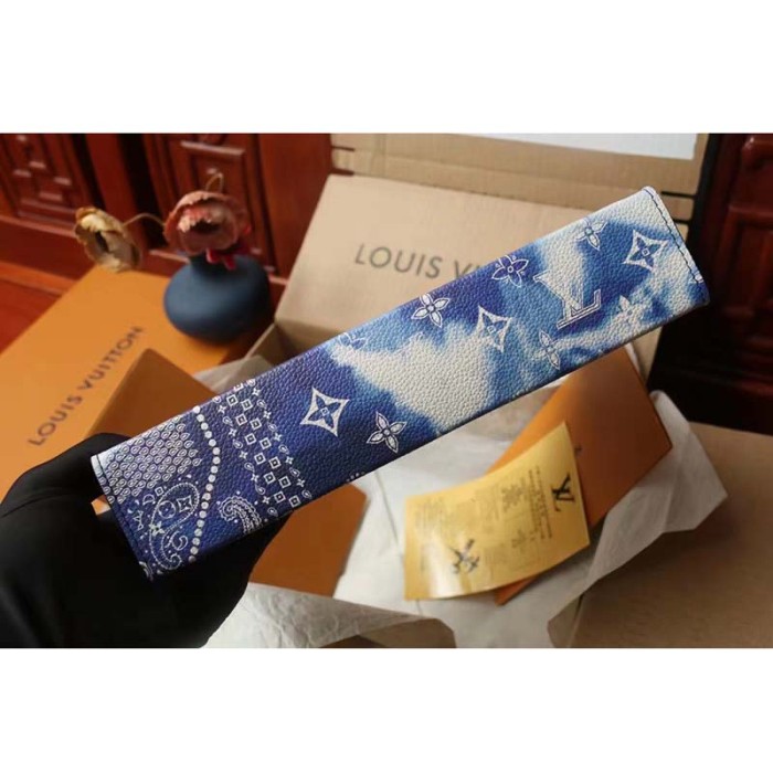 Louis Vuitton LV Unisex Pochette Voyage MM Blue Cowhide Leather