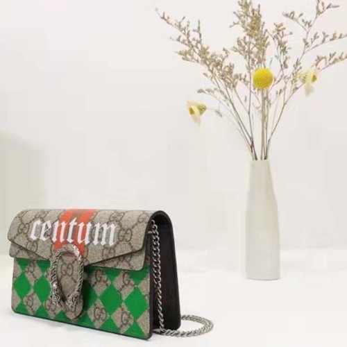 Gucci Women Dionysus Super Mini Bag Beige GG Supreme Canvas Centum Print