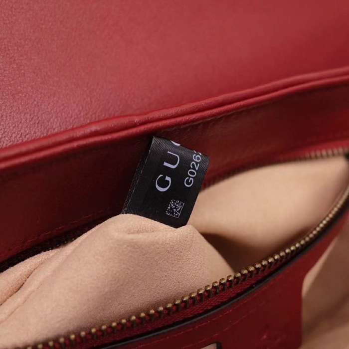 Gucci GG Women GG Marmont Small Top Handle Bag in Black Diagonal Matelassé Leather