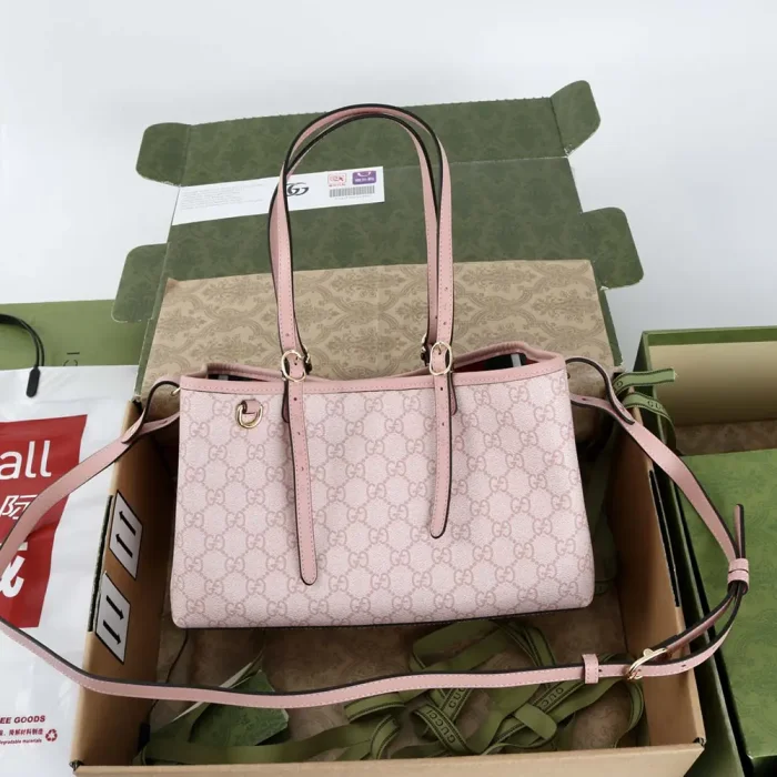 Gucci Women GG Emblem Medium Tote Bag-Pink 815214FAD6L8459