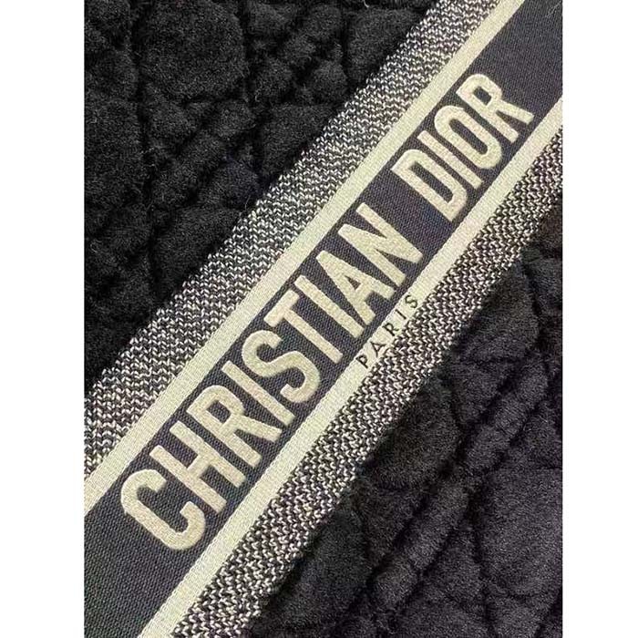 Dior Women CD Medium Dior Book Tote Black Cannage Shearling