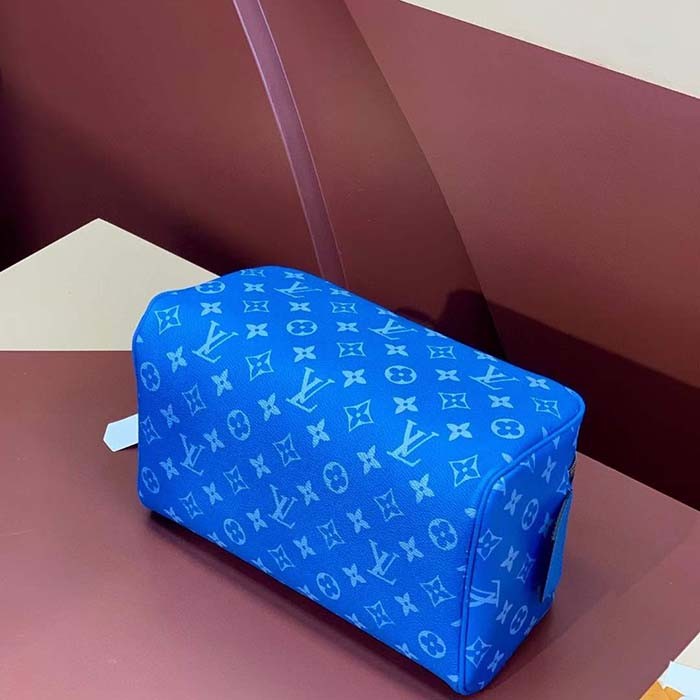 Louis Vuitton LV Unisex Dopp Kit Blue Monogram Coated Canvas M31037