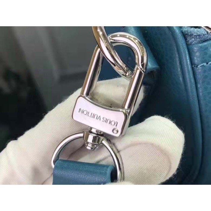 Louis Vuitton LV Unisex Keepall XS Blue Aerogram Cowhide Leather Textile Lining