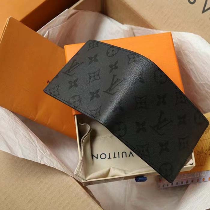 Louis Vuitton LV Unisex Slender Wallet Monogram Eclipse Coated Canvas