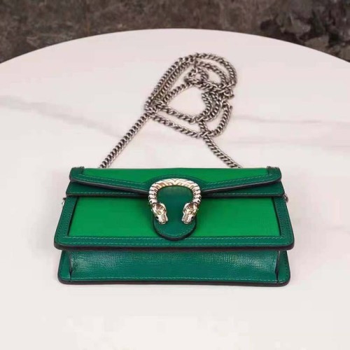 Gucci Women Dionysus Small Shoulder Bag Bright Green Leather Emerald Green Leather
