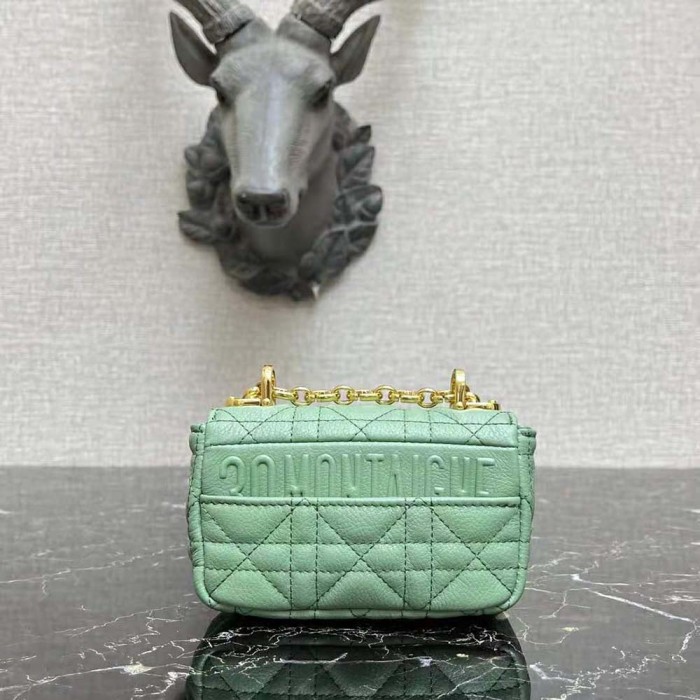 Dior Women Micro Dior Caro Bag Cloud Lime Supple Cannage Calfskin