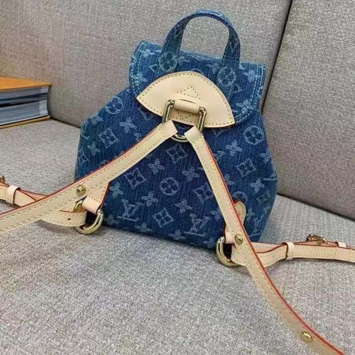 Louis Vuitton LV Unisex Venice Denim Blue GOTS Certified Cotton Monogram Denim Canvas