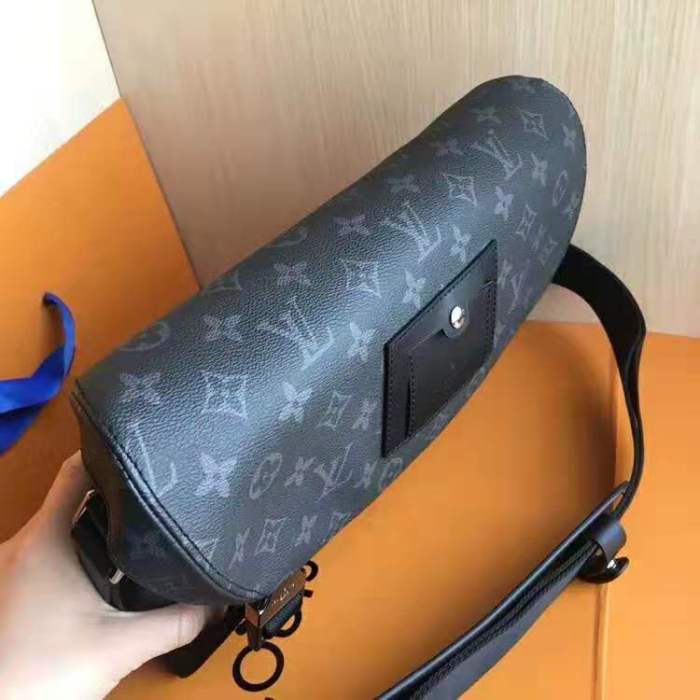 Louis Vuitton LV Men Messenger PM Voyager Bag in Monogram Eclipse Canvas-Black