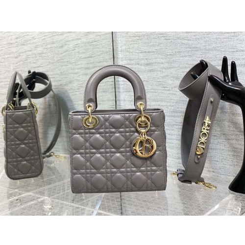 Dior Women CD Small Lady Dior My ABCDior Bag Warm Taupe Cannage Lambskin