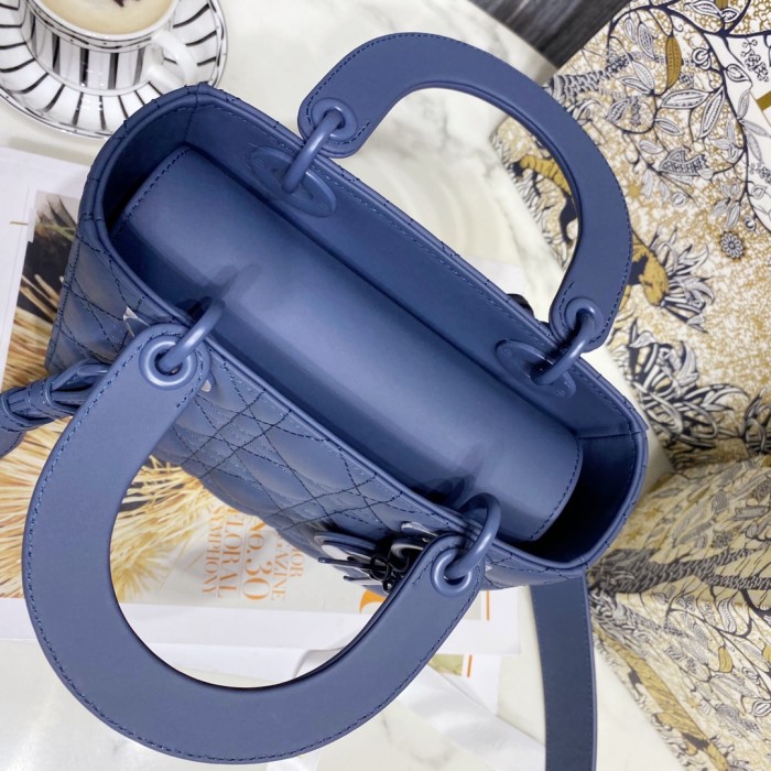 Dior Women Small Lady Dior My Abcdior Bag Royal Blue Cannage Lambskin