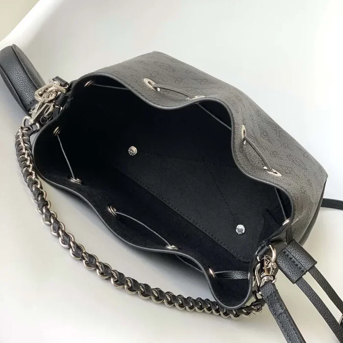 Louis Vuitton LV Women Bella Bucket Bag in Mahina Calfskin Leather-Black M57070