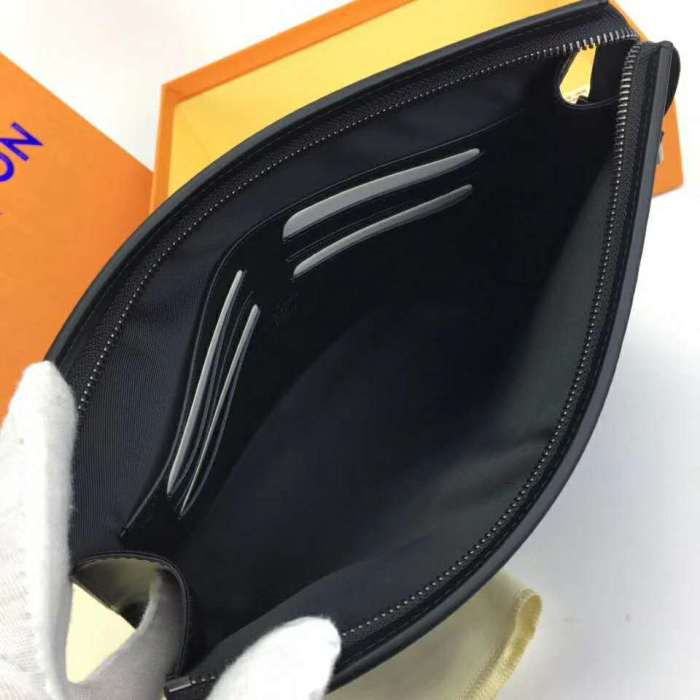 Louis Vuitton LV Unisex Pochette Voyage MM Bag in Monogram Eclipse canvas-Grey