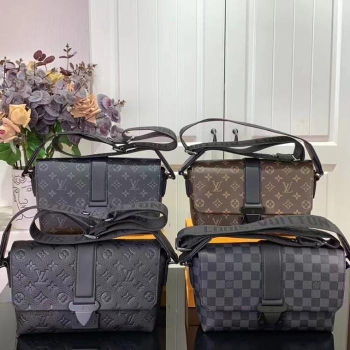 Louis Vuitton LV Unisex S-Cape Messenger Monogram Eclipse Coated Canvas Cowhide Leather