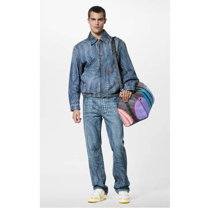 Louis Vuitton LV Unisex LV x YK Keepall 55 Monogram Coated Canvas Colorful Pumpkin Print