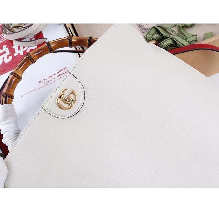 Gucci Unisex Diana Small Shoulder Bag White Leather Double G