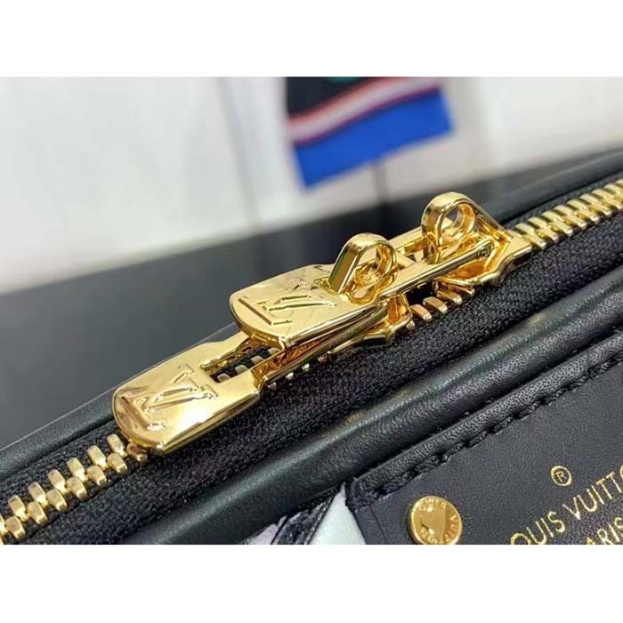 Louis Vuitton LV Women Alma BB Handbag White Black Lamb Cowhide Leather