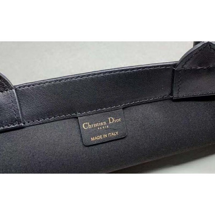 Dior Women Dior Book Tote 'Christian Dior' Signature Black Calfskin