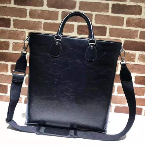 Gucci GG Men Soft Leather Tote in Black Soft Leather