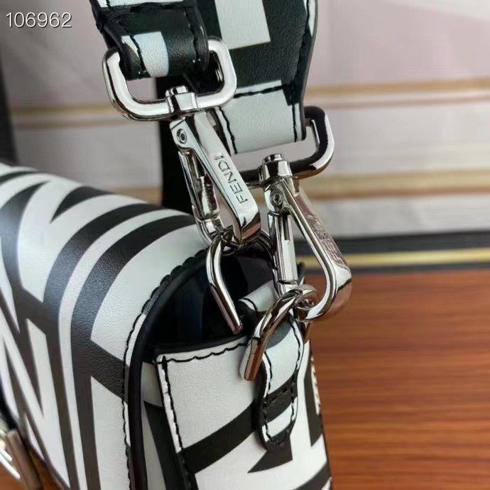 Fendi Women FF Baguette Two-Tone Leather Fendi Roma Capsule Bag