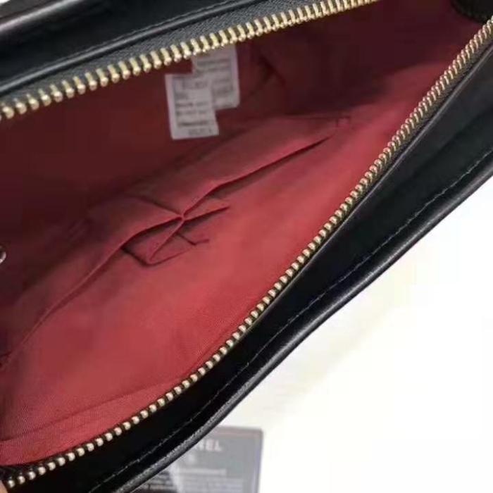 Chanel Women Chanel's Gabrielle Large Hobo Bag in Aged Calfskin Leather-Black