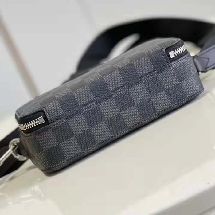 Louis Vuitton LV Unisex Alpha Wearable Wallet Damier Graphite Coated Canvas Cowhide