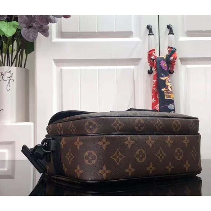Louis Vuitton LV Unisex S Lock Messenger Monogram Macassar Coated Canvas M45806