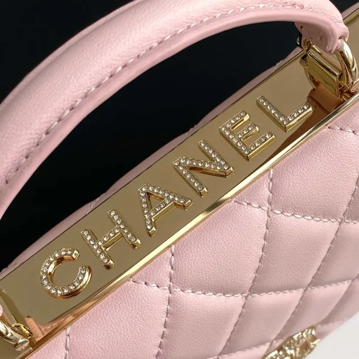 Chanel Women Wallet On Chain Lambskin Imitation Pearls Gold Metal-Pink