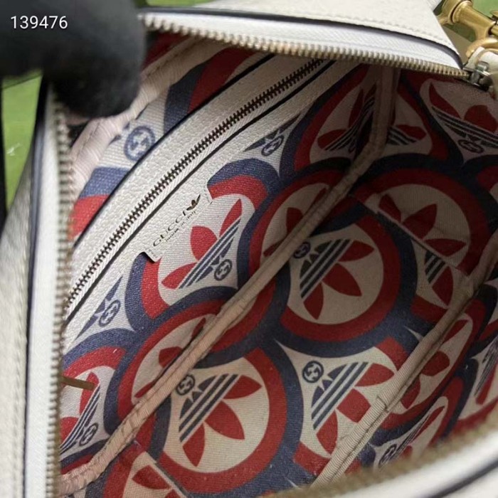 Gucci Unisex Adidas x Gucci Small Shoulder Bag White Leather Interlocking G