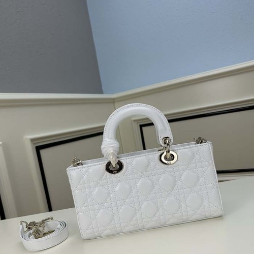 Dior Women CD Medium D-Joy Bag Latte Cannage Lambskin