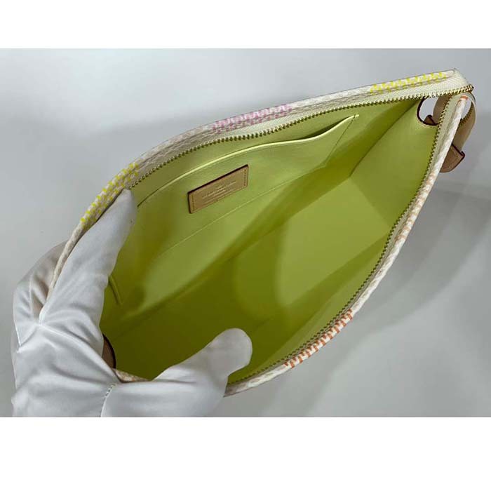 Louis Vuitton LV Unisex Toilet Pouch Peach Damierlicious Coated Canvas N40740