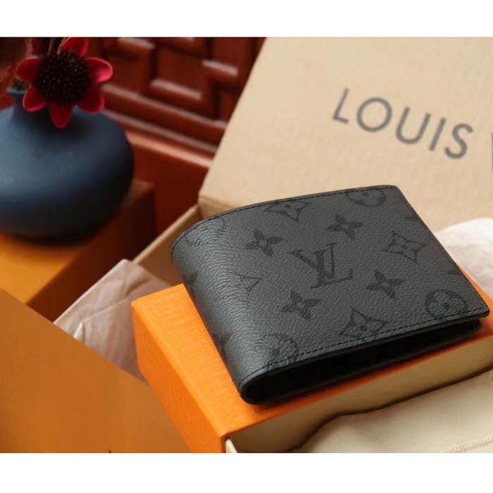 Louis Vuitton LV Unisex Slender Wallet Monogram Eclipse Coated Canvas