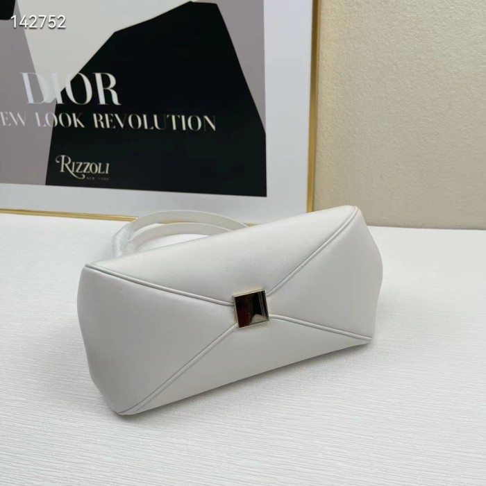 Dior Women CD Small Dior Key Bag Dusty Ivory Box Calfskin