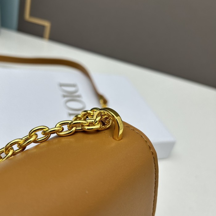 Dior Women CD 30 Montaigne East-West Bag Chain Golden Saddle Calfskin