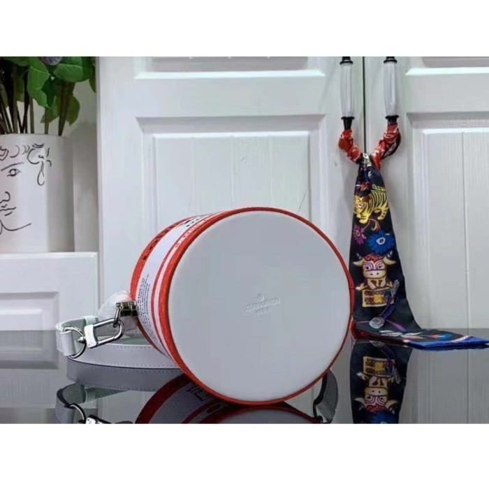 Louis Vuitton LV Unisex Paint Can Orange Coated Canvas Cowhide Leather