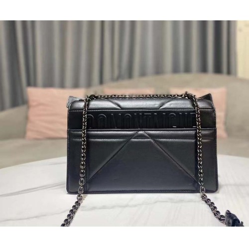 Dior Women CD 30 Montaigne Chain Bag Handle Black Maxicannage Lambskin