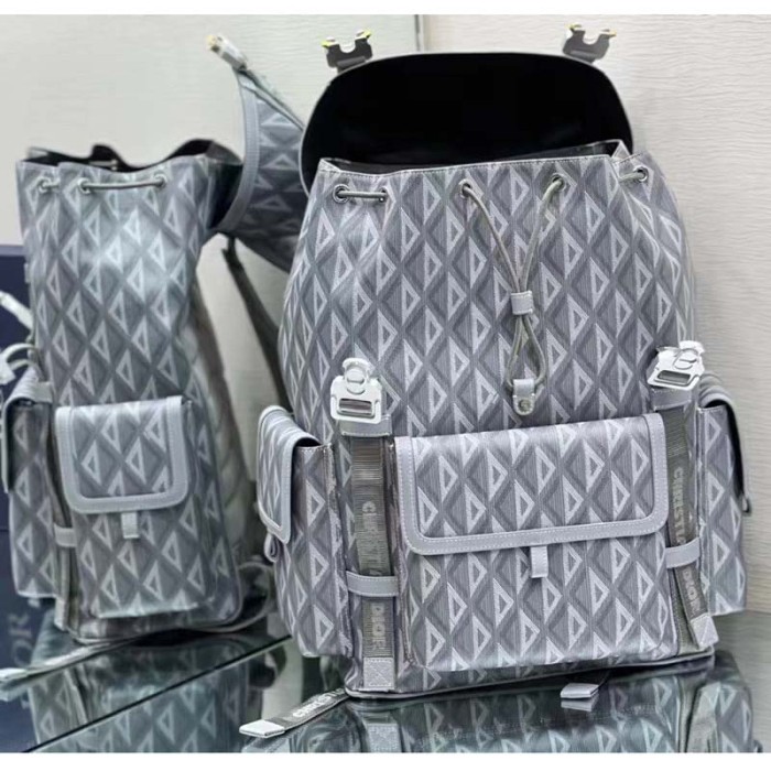 Dior Unisex CD Hit The Road Backpack Dior Gray CD Diamond Canvas