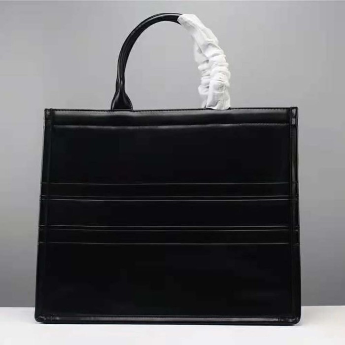 Dior Women Small Dior Book Tote Black Calfskin