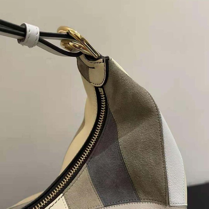 Fendi Women Fendigraphy Medium Leather Bag with Multicolor Inlay