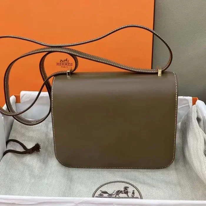 Hermes Women Constance 24 Bag Box Leather-Gray/Gold