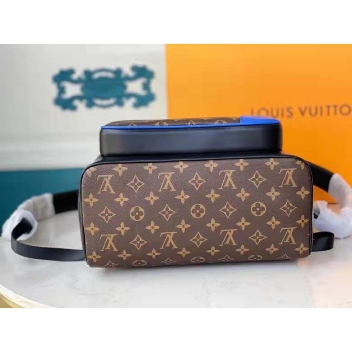 Louis Vuitton LV Unisex Dean Backpack Blue Monogram Macassar Coated Canvas Cowhide Leather