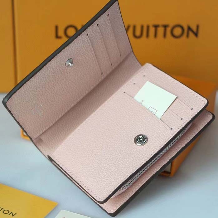 Louis Vuitton LV Unisex Cléa Wallet Magnolia Pink Mahina Perforated Calf Leather