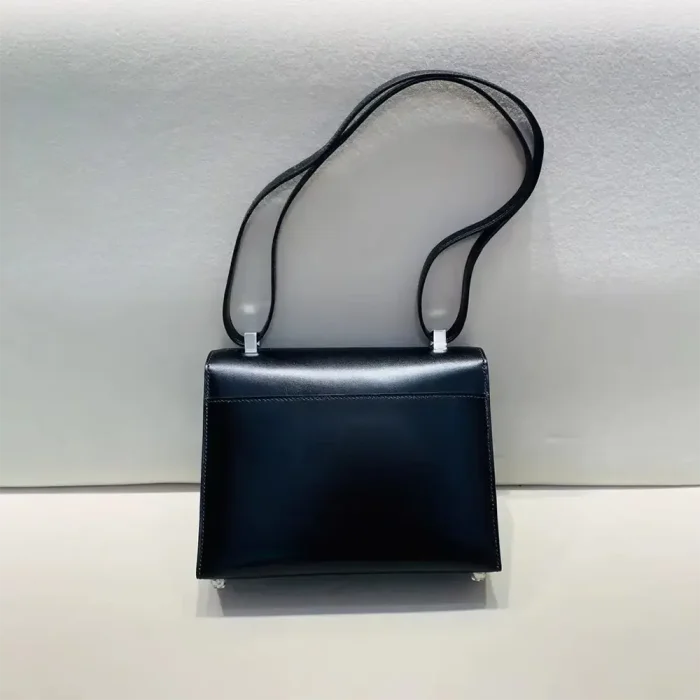 Hermes Women Verrou Bag in Box Leather-Black/Silver