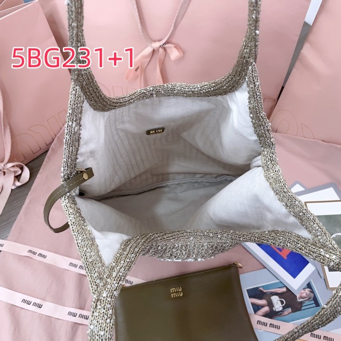 5BG231MiuMiu new sequined mesh IVY handbag