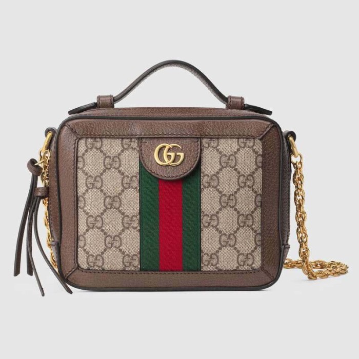 Gucci GG Women Ophidia GG Mini Shoulder Bag Beige/Ebony Supreme