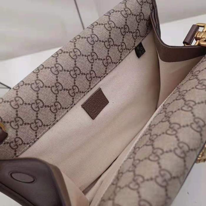 Gucci GG Unisex Neo Vintage Messenger Bag in Beige/Ebony GG Supreme Canvas