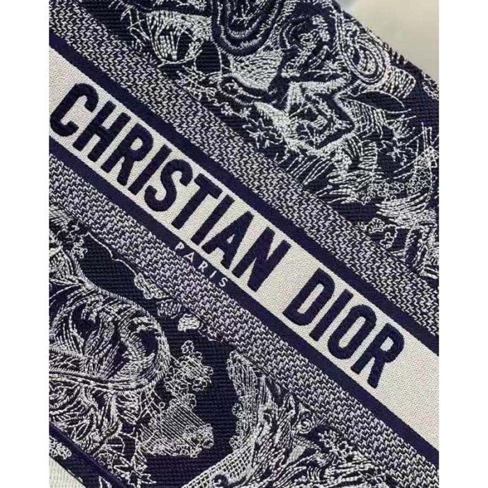 Dior Unisex Medium Book Tote Blue Toile De Jouy Reverse Embroidery