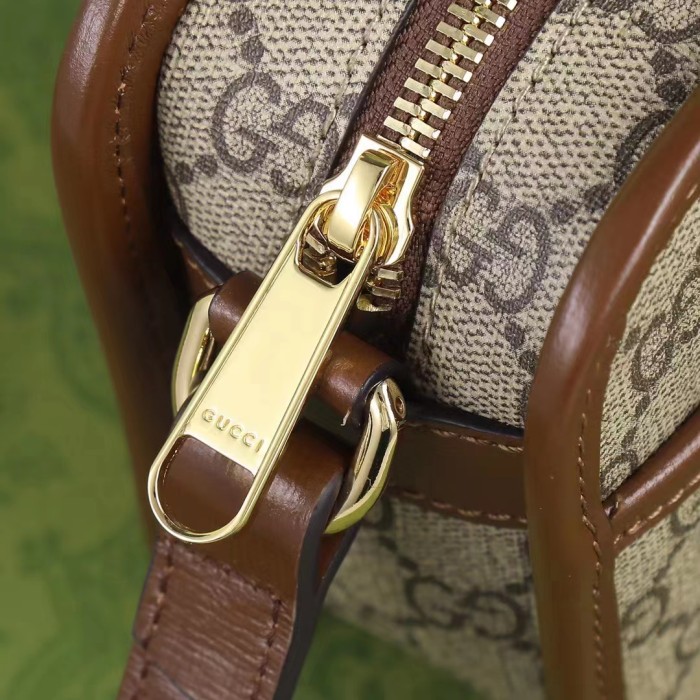 Gucci Unisex GG Mini Bag Interlocking G Beige Ebony GG Supreme Canvas