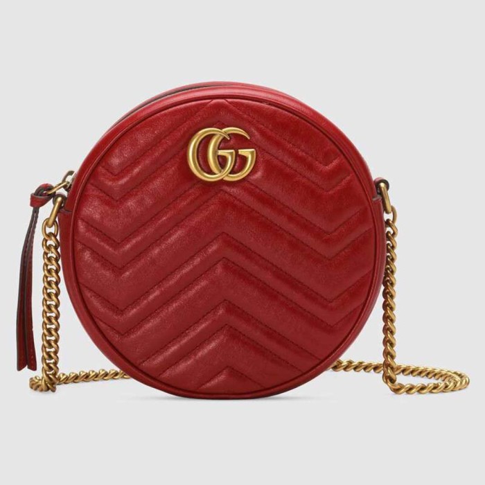 Gucci GG Women GG Marmont Mini Round Shoulder Bag